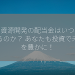 石油資源開発の配当金はいつもらえるのか？ あなたも投資で未来を豊かに！